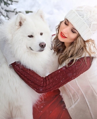 Зимняя фотосессия с собакой